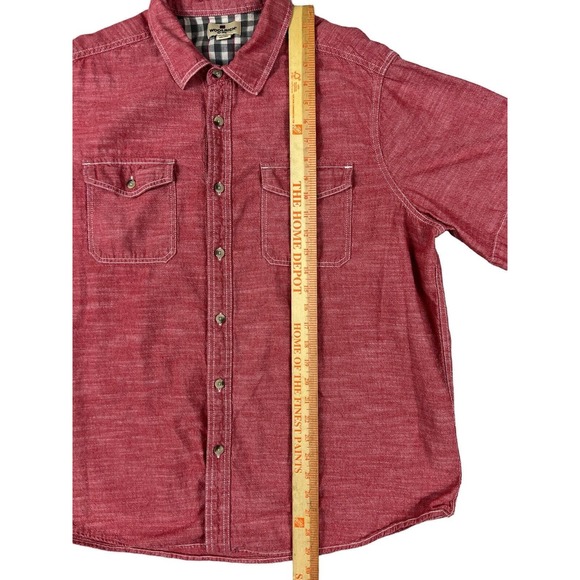 Woolrich Men Short Sleeve Button Up Red Shirt Sz XXL - Picture 2 of 7